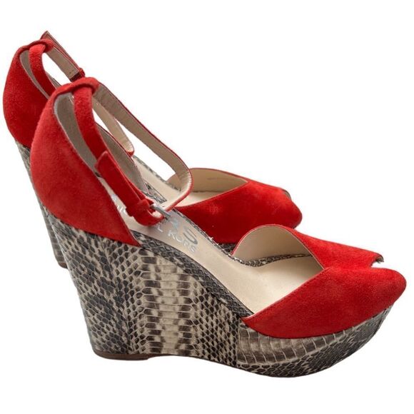 KORS Michael Kors Python Platform Wedges Size 6M - Picture 2 of 6